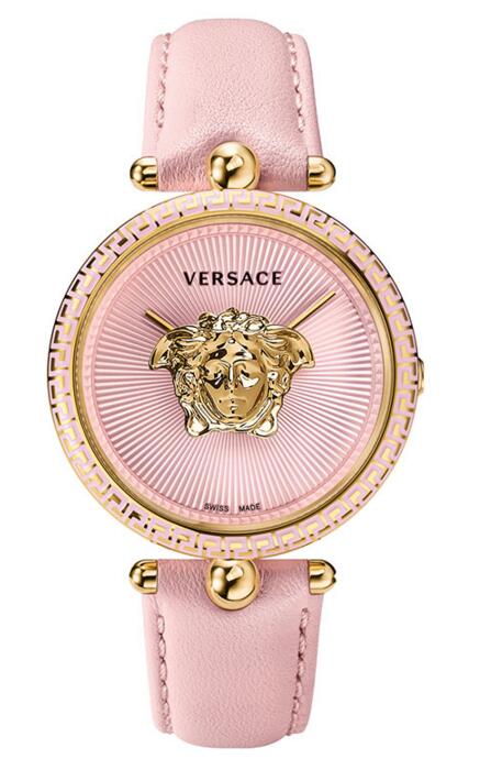 Review Replica Versace Palazzo Empire VCO030017 Pink leather watch